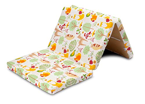 Matelas pour lit de voyage 60 x 120 cm, épaisseur 6 cm, pliable en trois, déhoussable, sac de transport inclus Cover