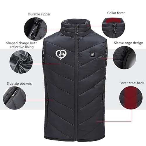 Kids Heated Gilet Boys Girls Heating Vest Windproof Heated Jacket 3 Adjustable Temperature Body Warmer USB Waistcoat3