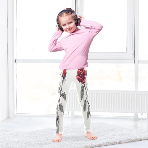 Toddler Girls Leggings Printed Yoga Pants Leggings Skull Red Rose One for Kids4