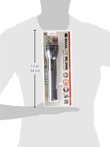 Maglite Ml300L Led 2-Cell D Flashlight, Gray #TOP5