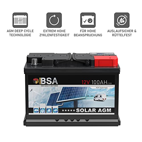 AGM-Batterie 100Ah BSA Wartungsfreie Solarbatterie für verschiedene Anwendungen