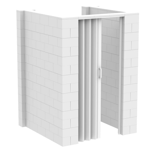 EverBlock 5’ x 4’ x 7’ Lactation Room Kit U-Shaped Wall with Accordion Door | 3’ x 7’ Doorway | Modular Building Blocks | Room Divider & Partition |
