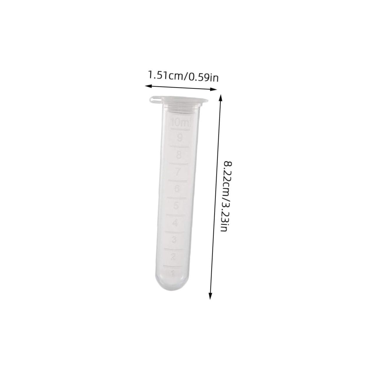 Mikikit 200 Provette da Centrifuga in Plastica Pp da 10 Ml Tappo a Scatto, Trasparenti a Fondo Tondo Scala Graduata, per Analisi di Laboratorio Scientifico e Conservazione Campioni