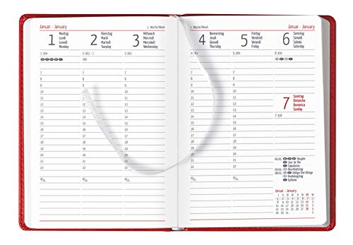 Agenda settimanale Ladytimer Glamour 2018 „Rossa“