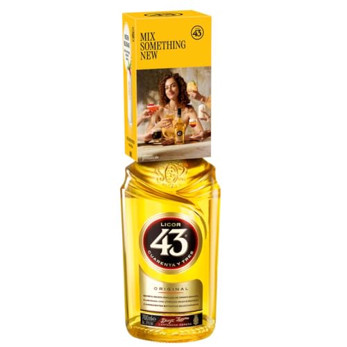 Licor 43 mit Milkshakeglas (1x 0 7L) Cremiger Likör mit 31 Prozent Limitierte Edition inkl. Glas in Dosenoptik Optimal für Cocktails Desserts und Licor 43 con Leche