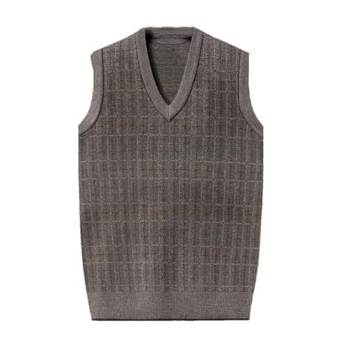 TdvcpmkkMen's Thickened Casual Sweater Vest Autumn And Winter Warm Men's V-Neck Sleeveless Pullover Vest Sweater