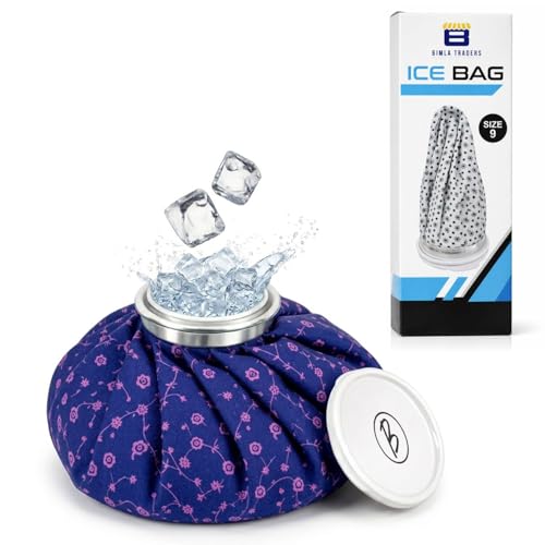 Image of Btag Hot & Cold Ice Bag for Pain Relief (9 Inch) | Reusable Cold Therapy for First Aid Sports Injury, Shoulder, Swelling | Leakproof & Durable Leakproof Fabric Headache, Muscle Pain (Blue Pink Flower)