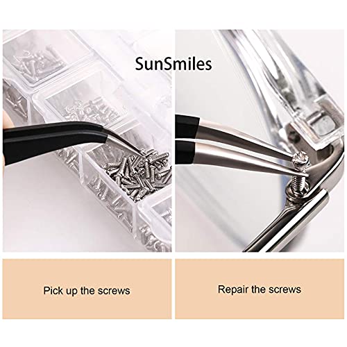 Eyeglass Repair Kit - Anti Slip Nose Pads Glasses Set With Tiny Screws, Nuts, Tweezers, 2 Kinds Universal Screwdrivers, Precision Tool For Repairing Eye Glass, Sunglass, Jewelry, Watch #TOP2
