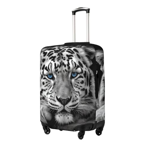 Travel Luggage Cover for Suitcase Tsa Approved, Washable Elastic Suitcase Protector, Black and white tiger Suitcase Cover Anti-scratch Baggage Cover Fits 22-24 Inch Luggage Sleeve Small2