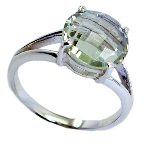 Bague en argent avec améthyste verte authentique pour soirée et quotidien