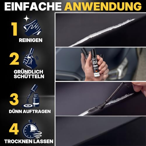 Lackstift Schwarz Matt 15ml RAL 9005 Matt für Felgen, Lackstift für Auto – Ansicht 6