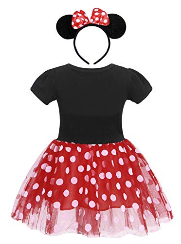 AmzBarley Baby Meisjes Polka Dot Jurk Kids Fancy Party Dressing Up Kostuum Kind Verjaardag Jurken Outfit Halloween Cosplay Muis Oren Hoofdband - Image 3