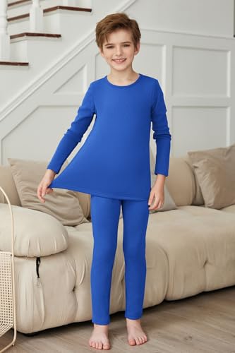 Arshienr Boys Thermal Underwear Set 2-Piece Base Layer Fleece Lined Long Johns Top Bottom Warm Set for Cold Weather2