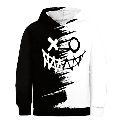Generisch Sweat à capuche pour enfant au design divisé accrocheur - Sweat à capuche bicolore...