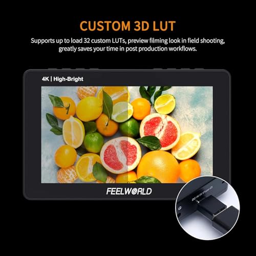 Image of FEELWORLD F5 PROX 5.5 Inch 1600nit High Bright Camera Field Monitor DSLR, 4K Touch Screen 1920x1080 HDMI 3D LUT 5V Type-C Power Supply FHD Peaking Focus Video Monitor with Battery 12V Adapter Tilt Arm