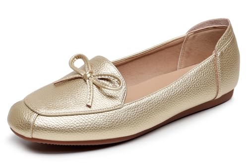 VenusCelia Women's Bowknot Wide Flat Shoe