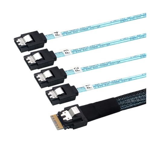Cable PCIE Slimline SAS4.0 0.5 m SFF-8654 38pin a 4X SATA 7P