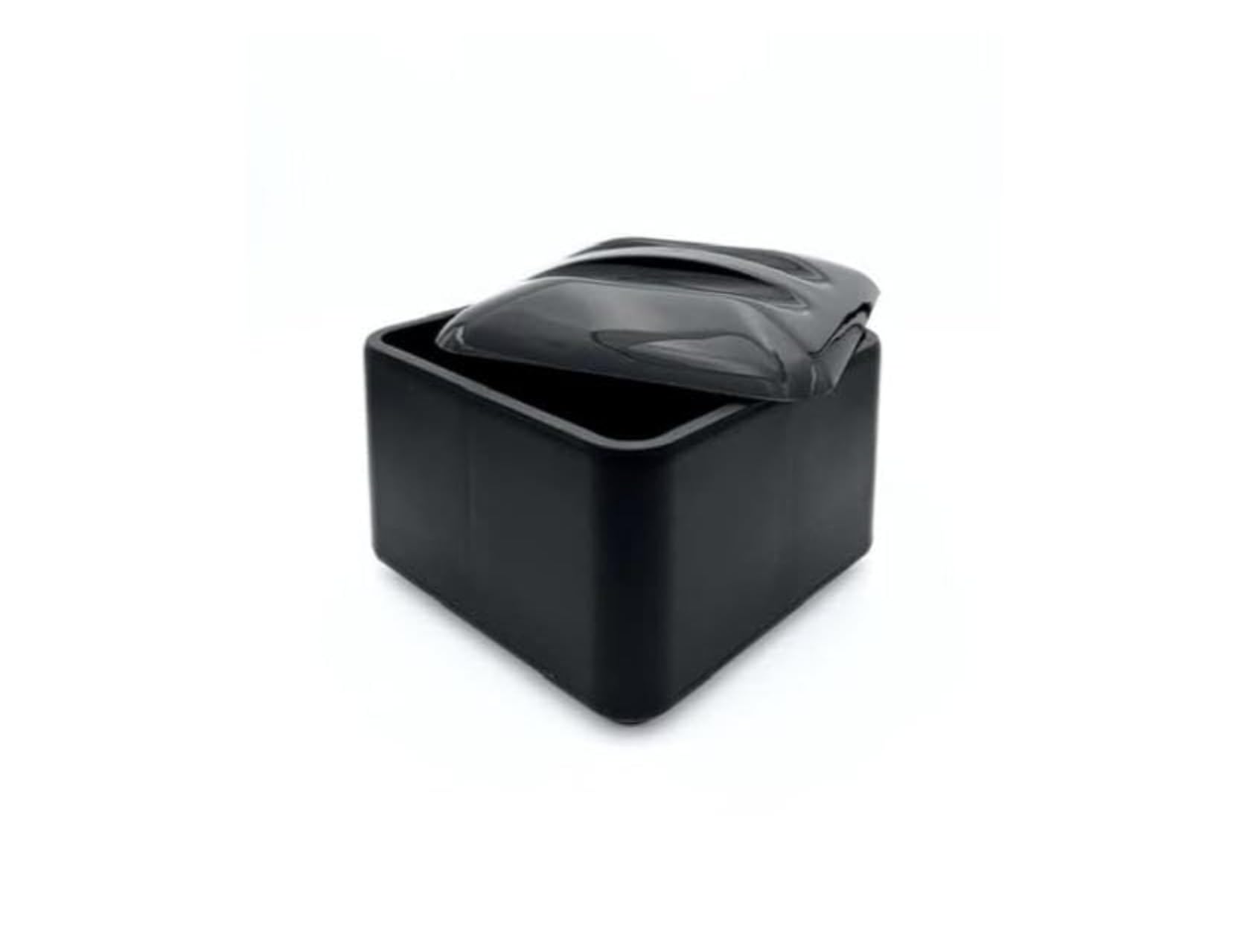 ABEL DESIGN - Secchiello PORTAGHIACCIO quadrato in plastica da 6 Litri, colore NERO, Made in Italy