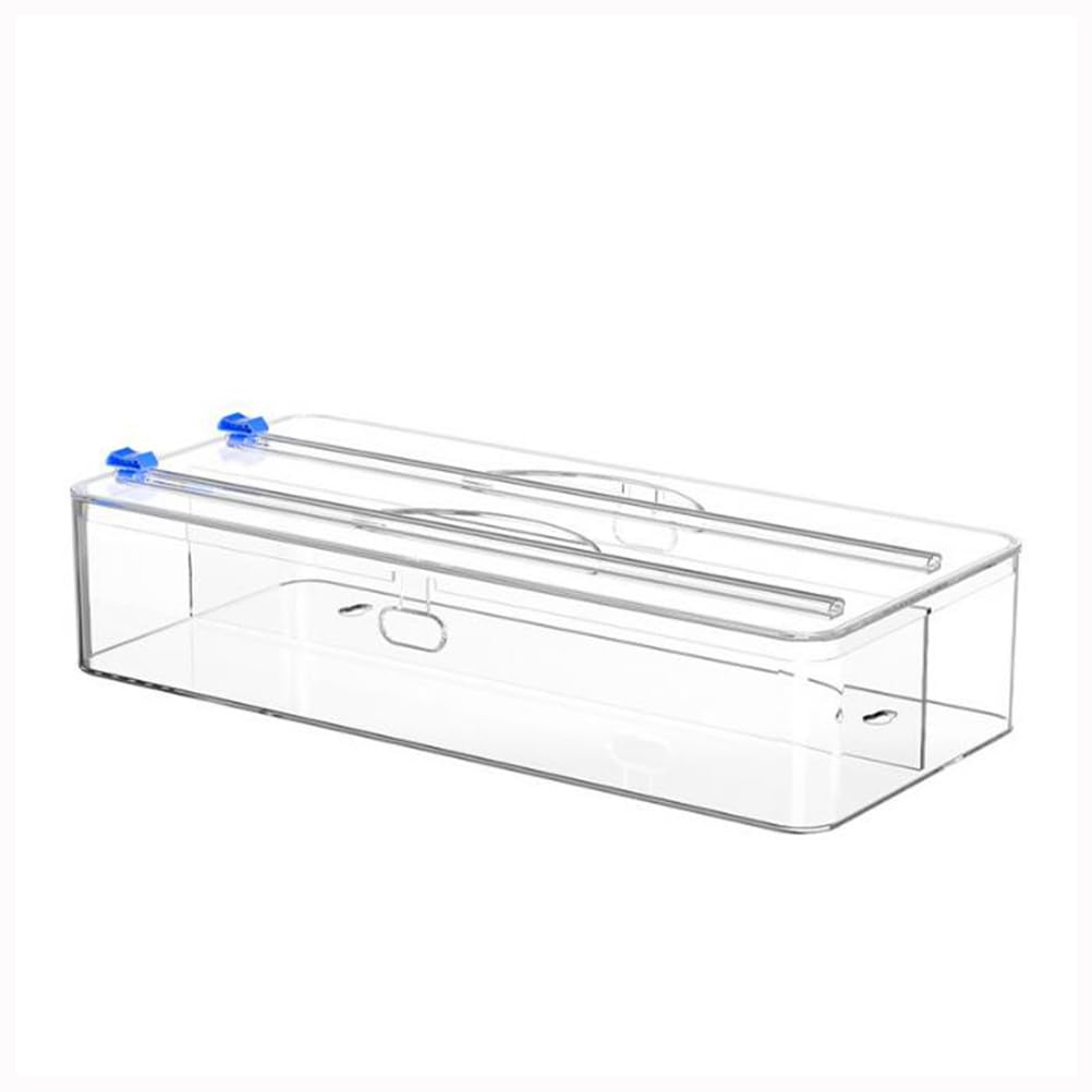 Caja de Almacenamiento de Pared, Soporte para Film Transparente con Dispositivo de Corte, Sistema de Almacenamiento práctico y Grande con protección contra el Polvo