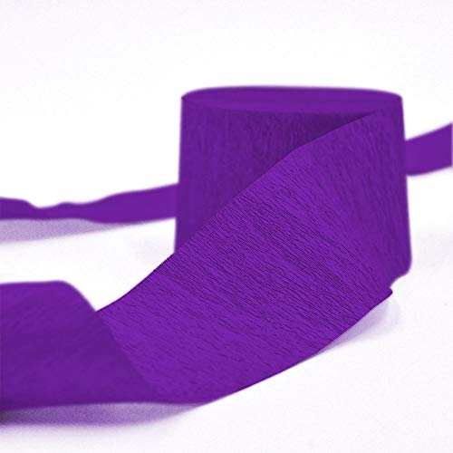 Image of 8 Rolls Purple Crepe Paper Streamers, Wedding Birthday Baby Shower Halloween Party Decoration, Rainbow DIY Supplies, Living Room Bedroom Decor
