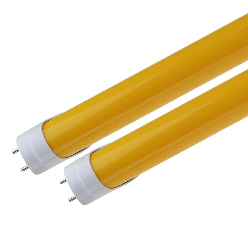 イエローLED蛍光灯 ２本セット Amazon | 抗UV LED蛍光灯 T8 UV保護 紫外線カット機能付 LEDライト黄色