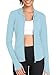 Women's UPF 50+ Zip Up Hoodie Light Weight UV Jacket Sun Protection Workout Long Sleeve Athletic Jackets HH2302 Blue XL