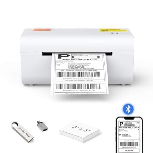 Image of Yinleader 4x6 Shipping Label Printer (Bluetooth+Windows, White)