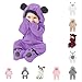 LJHH Mixte Bébé Barboteuse Ensemble de Pyjama Grenouillères à Capuche Manches Longues Combinaison Dessin Animé Costume Solide Manteau Automne et Hiver Vêtements pour Bebe Fille Garçon(0-12 Mois)