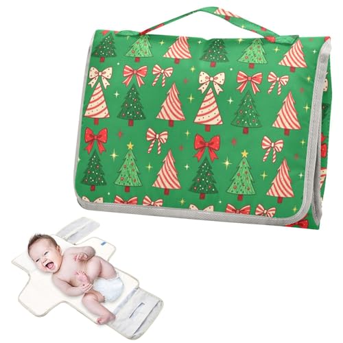 Cambiador de pañales reutilizable con lazo de bolsillo para pañales, árbol de Navidad, verde, cambiador portátil para bebé para recién nacidos, niña y niño, cambiador de pa?ales para Bebes