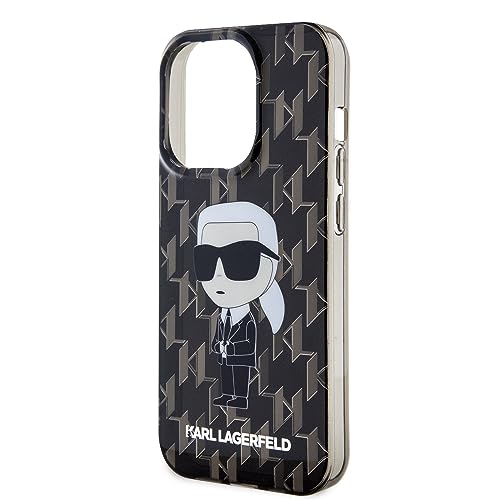 Coque iPhone 15 Pro Max Karl Lagerfeld IKonIK Monogram Noir - 6