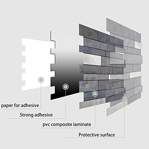 Kieacia Peel And Stick Backsplash 10Pcs Accent Wall Pvc Self-Adhesive Tile For Kitchen Bathroom (Blue Silver) #TOP4