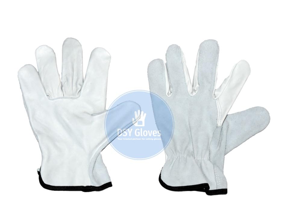 DSY Gloves Heavy Duty Durable Back Cowsplit & Front Cowhide Leather Work Gloves Driver Gloves for Warehouse, Gardening, Farming and Truck Driving | Safety Hand Gloves (B0CHQQSHF2) Amazon Price History, Amazon Price Tracker