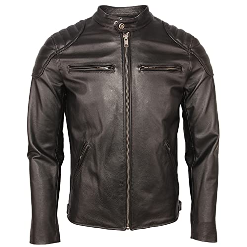 SXBYIAEG Distressed Leather Jacket Men Cowhide Leather Jackets Slim Fit Motorcycle Jacket Man Biker Coat Autumn Black steampunk buy now online SXBYIAEG Distressed Leather Jacket Men Cowhide Leather Jackets Slim Fit Motorcycle Jacket Man Biker Coat Autumn Black steampunk buy now online