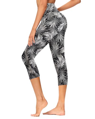 GAYHAY High Waisted Capri Leggings for Women - Soft Slim Yoga Pants for Running Cycling Workout