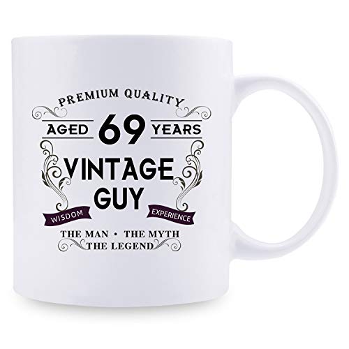 69th Birthday Gifts for Men Mugs - Aged 69 Years Vintage Guy Coffee Mug 1951 Birthday Decorations - 11 oz 69th Bday Gifts for Dad, Him,Brother,Best Friends,Guy, Boyfriend,Hubby, Son, Male