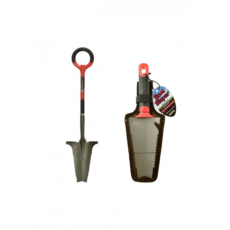 ROOTSLAYER - VENTEO - Pack Duo - Noir - Adulte - Outils jardin - Bêche - Transplantoir - Acier de carbone - Manche 360°