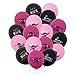 Pink Ninja Master Balloons for Girls Black Rose Red Ninja Warrior Birthday Baby Shower Party Supplies 36 Pack