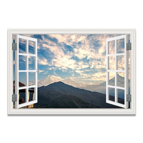 Cuadro de ventana falsa costera de 20x30cm para dar luz y calma a tu dormitorio