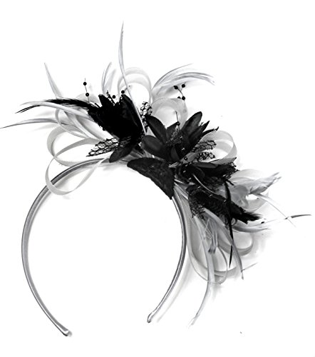 Serre-tête gris argenté chic pour les courses hippiques et le Royal Ascot