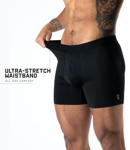 Gymreapers Mens Boxer Briefs Moisture Wicking-Waistband Pack of 3 Underwear for Men with Pouch for Ball for Travel Daily Wear4