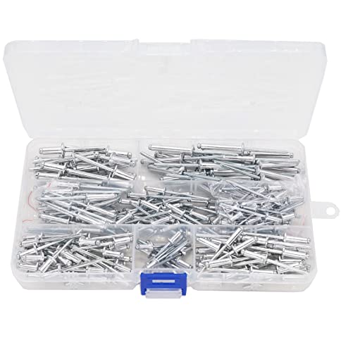 cSeao Aluminium-Blindnieten, Pop-Nieten, Sortimentskit, silberfarben, 5/32 Zoll, 1/8 Zoll, 3/16 Zoll Cover