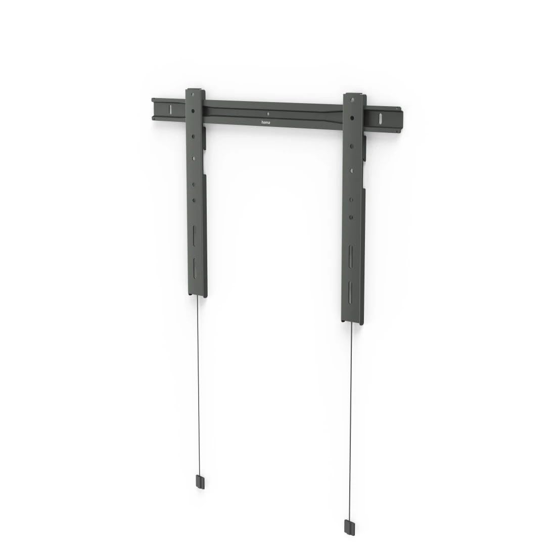 Hama Supporto TV da parete fisso Ultrafin Garanzia 10 anni (supporto TV da parete Extra-Plat, 80 kg Max, robusto, per display LCD/LED/OLED/Plasma da 94 a 229 cm (37" a 90") VESA Max 600 x 400) Grigio