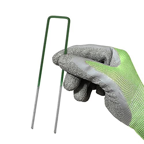 GardenMate 100 Kunstrasen-Erdanker Halb-Grün Feuerverzinkt aus Stahldraht 150mm lang - 25mm breit aus Stahldraht Stärke 2,9mm - Flacher Kopf