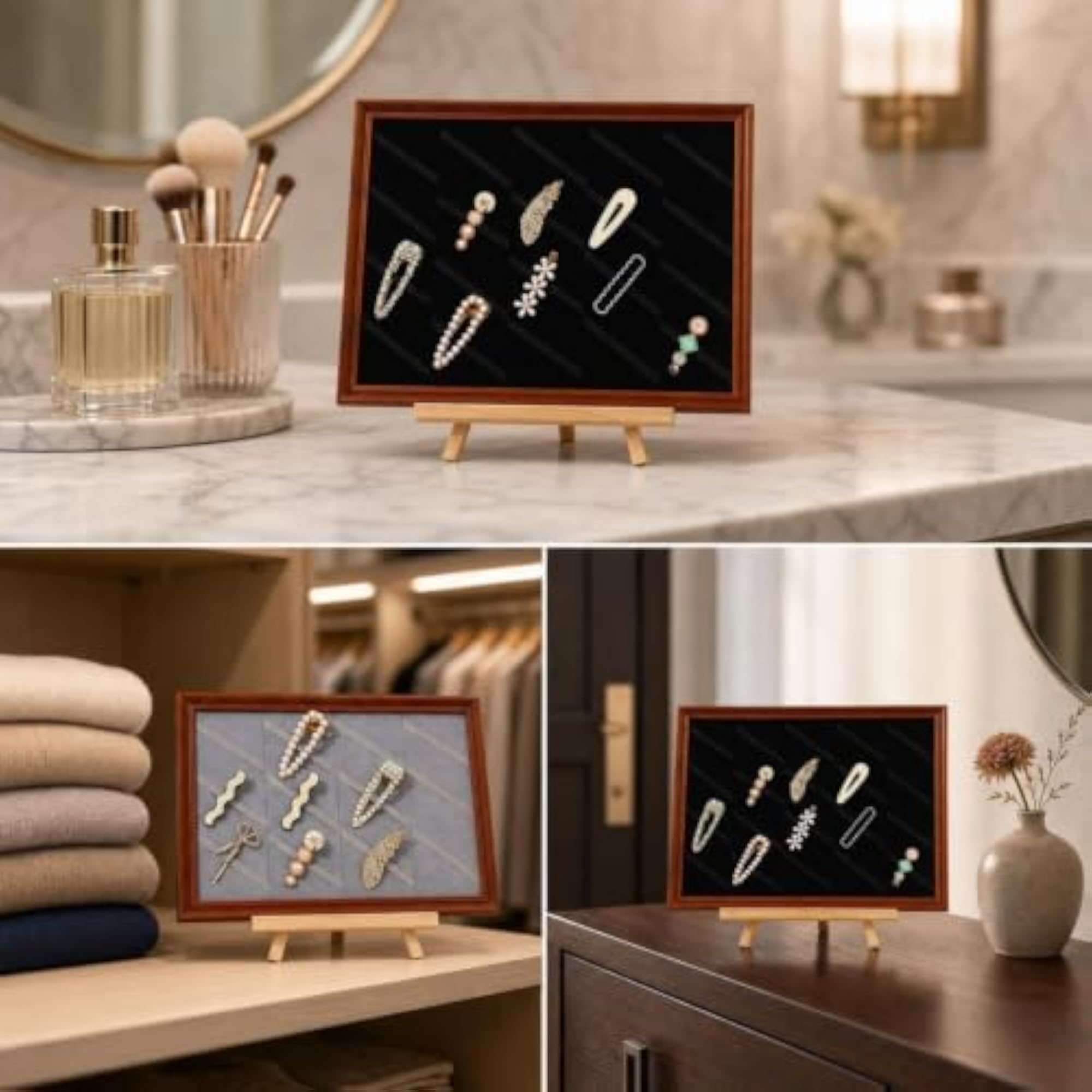 Tabletop Hair Accessory Organizer, Rectangular Jewelry Display