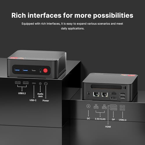 Image of BOSGAME P4 Ultra Mini PC Ryzen 7 7730U,16GB RAM 1TB PCIe SSD,Dual 2.5G LAN | WiFi 6E /BT5.2, 4K Triple Display HDMI+DP+USB-C, Come with 11 Pro for Office Home Business(Upgraded 5825U)