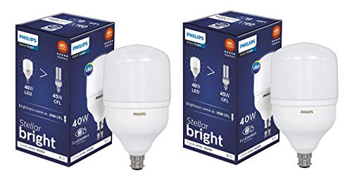 Image of Philips Stellar Bright Base B22 40-Watt LED Bulb (Pack of 2) (Cool Day Light) (High Wattage, Super Bright, Elegant Design)