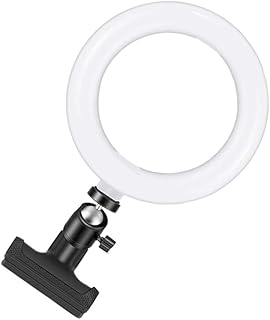 UKCOCO LED Video Light Conference Fill Light Desktop Ring Light Ring Light for Phone Computer Ring Light Live Stream Light Ring Light 8 Inch Abs Adjustable Ring Light LED Clip 16c