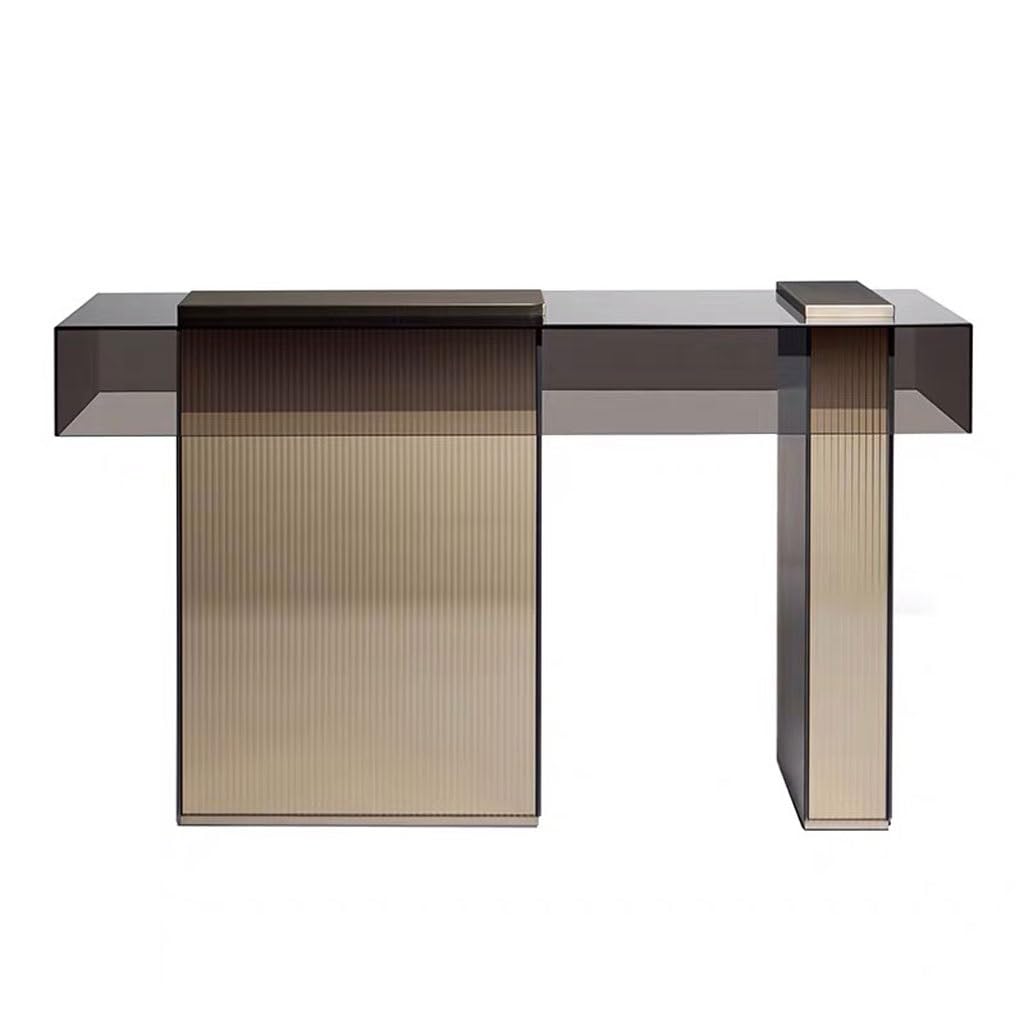ENGENDER Console Tables Entryway Table Creative Home Entry Hallway Leaning Wall Glass Decorative Counter(140 * 30 * 85cm)