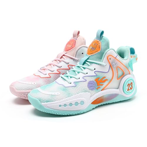 Women Men Basketball Shoes Casual Fashion High Top Lace Up Running Sneakers Color Blocking Sport Shoes Walking Tennis Shoes