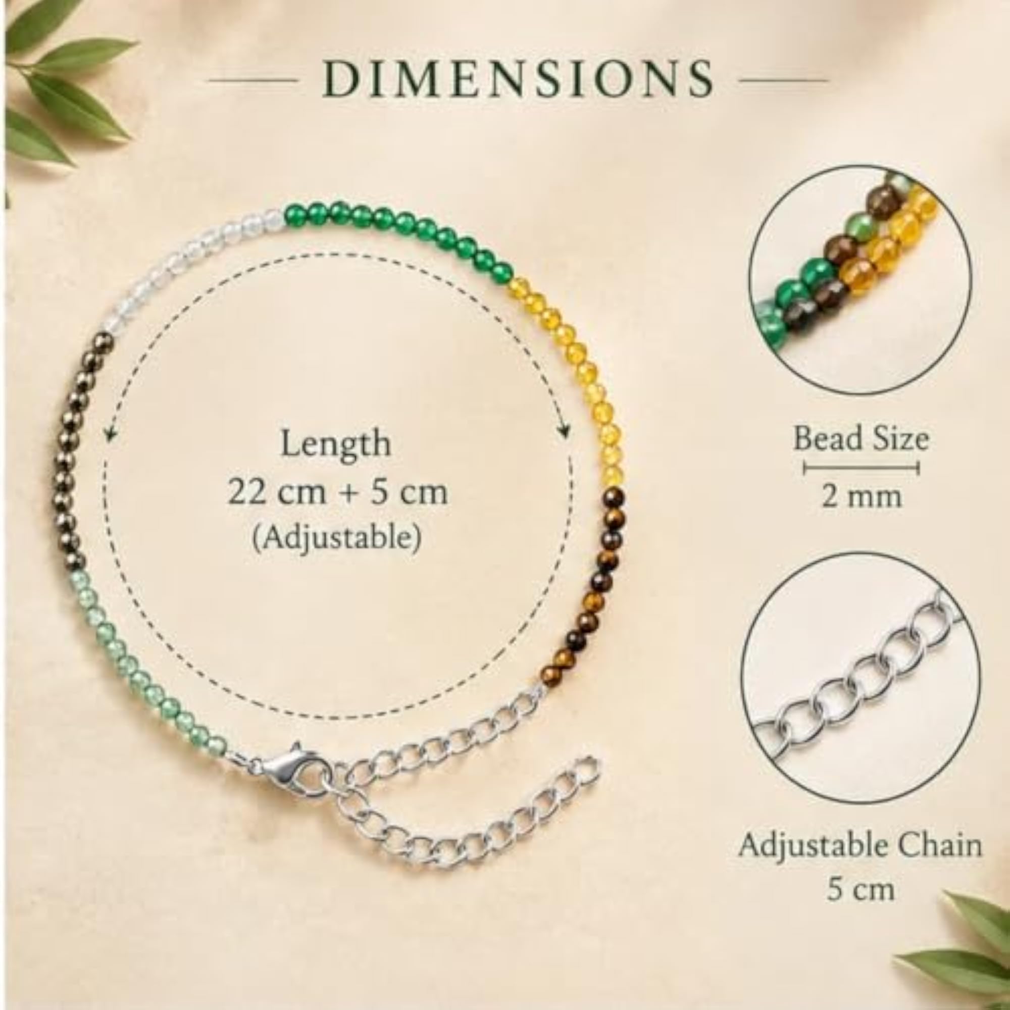 Women's Crystal Beaded Dhanyog Anklet for Wealth & Positivity